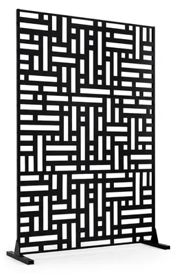 Zdjęcie produktu dla Ścienka balkonowa COSTWAY, odporna na warunki atmosferyczne, 121x183 cm, przegroda do wnętrz, wolnostojąca, wykonana ze stalą ocynkowaną i metalowym stelażem, parawan geometryczny