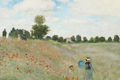 Immagine prodotto di Poster 30x20 cm Il campo di papaveri vicino ad Argenteuil, Monet Vintage