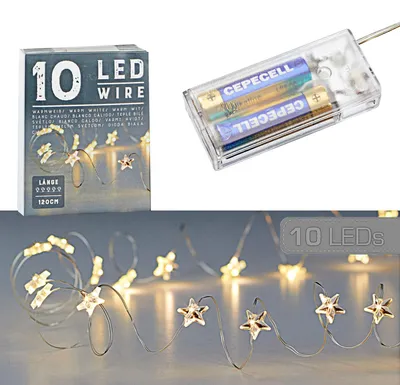 Immagine prodotto di Ghirlanda luminosa a LED con 10 LED a forma di stella Cepewa