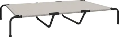 Produktbild von Hundeliege Outdoor, Erhöhtes Hundebett für große Hunde, mit Stahlrahmen, atmungsaktiv Netzgewebe, 152x94x23 cm, Beige