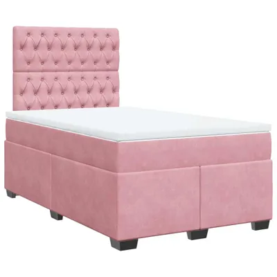 Produktbild von vidaXL Boxspringbett mit Matratze Rosa 120x190 cm Samt