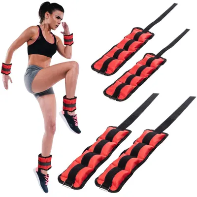 Immagine prodotto di Set 4 Pesi Polsi e Caviglie 2 kg + 1 kg Allenamento Palestra Aerobica Fitness