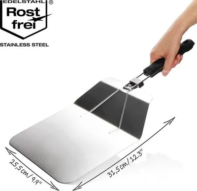 Produktbild von Famanu Pizzaschaufel mit faltbarem Griff - Silber/Schwarz