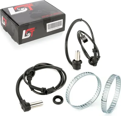 Produktbild von 2x ABS-Sensor und ABS-Ring Set Vorderachse 45 Zähne für AUDI A4 B5 VW PASSAT 3B