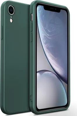 Image de coque iPhone XR, Coque en silicone liquide, résistante aux chocs et aux rayures pour iPhone XR Nachtgrün