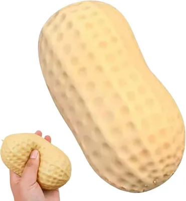 Produktbild von Hochwertiger Jumbo Erdnuss Quetschball, Erdnuss Stressball, Anti-Stress Spielzeug, TikTok Fidget, langsam aufsteigend – Erdnuss