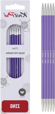Obrázek produktu pro Sada jehlic na pletení ponožek – kovové – pár – 15 cm – 3,75 mm