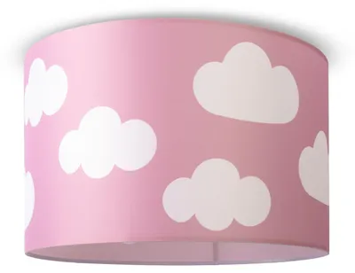 Produktbild von Deckenlampe Kinderzimmer Pendelleuchte Baby Lampenschirm Stoff Rund SterneLeuchtenart / FarbeDeckenleuchte - Weiß