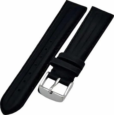 Produktbild von Uhrenarmband Leder wasserabweisend hydrophobiert schwarz 20mm