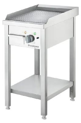 Zdjęcie produktu dla Elektryczna płyta grillowa jako urządzenie wolnostojące - Rowkowana, otwarta podstawa, 400 X 700 X 850 mm (szer. x wys.)