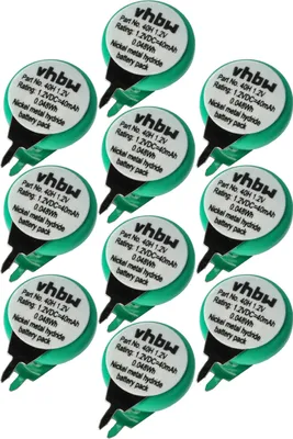 Produktbild von vhbw 10x NiMH Ersatz Knopfzellen-Akku (40 mAh, 1,2 V, NiMH)
