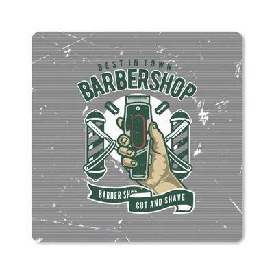 Produktbild von MuchoWow® Mauspad Mousepad Mancave - Rasierer - Barbier - Vintage 20x20 cm - Mousepads - Maus Mat - Pad - Mausunterlage - Desk Mat - Bureauartikeln