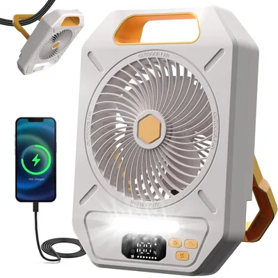 Tragbarer Ventilator, 3 Stufen, USB, leise, 30 m³/h, weiß