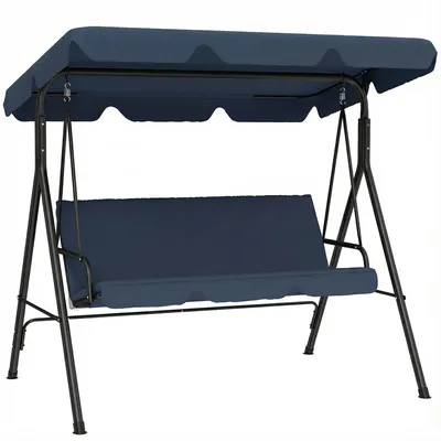 Produktbild von Gartenschaukel - 3-Sitzer Hollywoodschaukel - Verstellbares Dach - Für Garten und Terrasse - 172x118x153 cm - Grün