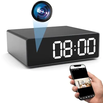 Immagine prodotto di Mini Orologio Telecamera iUni IP33, Full HD, 150°, Visione Notturna, Visualizzazione Live sul telefono, Slot per scheda