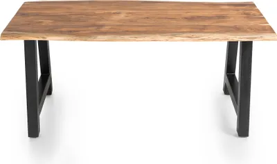 Produktbild von SalesFever Tisch | Akazie Massiv Natur | Baumkante 3,5 cm stark | 140 x 80 | A-Gestell Schwarz