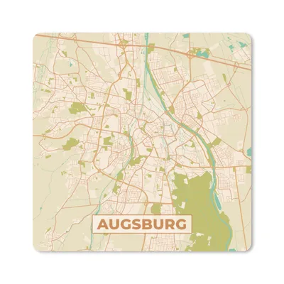 Produktbild von MuchoWow® Mauspad Mousepad Jahrgang - Augsburg - Karte - Stadtplan 20x20 cm - Mousepads - Maus Mat - Pad - Mausunterlage - Desk Mat - Bureauartikeln