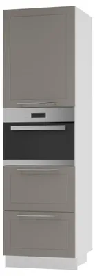 Image de Armoire de four KVANTUM Tiroir partiel 60 cm Couleur du corps et de la façade au choix (Q-D14/RU/2M/356), beige mat, blanc