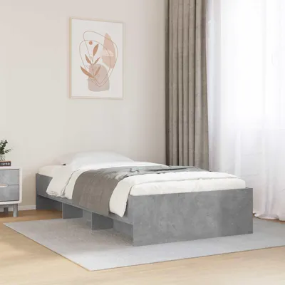 Immagine prodotto di Maison Exclusive - Letto matrimoniale con struttura grigia effetto legno Sonoma, dimensioni 80 x 200 cm, realizzato in materiale composito di legno