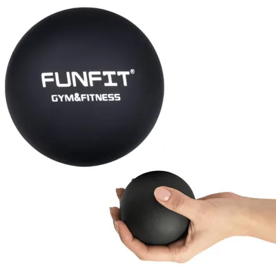Zdjęcie produktu dla Piłka do masażu ćwiczeń 6,3 cm piłeczka rehabilitacyjna czarna FUNFIT joga fitness rehabilitacja pomoc w masażu pleców szyi ramion i stóp