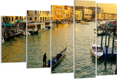 Produktbild von Bild auf Leinwand - Leinwandbild - Ansicht Wasser Gondel Reise - 150x100cm - Wand Bild - Wanddeko - Leinwanddruck - Bilder - Kunstdruck - Wanddekoration - Leinwand bilder - Wandkunst - EG150x100-0452