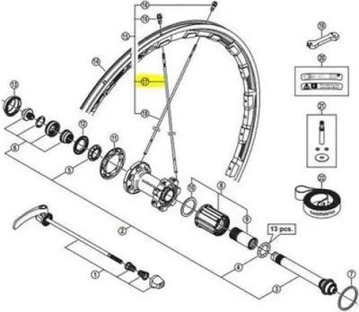 Image de Shimano Rs81 C35 Cl Rayon arrière droit Noir 294 mm Noir 294 mm