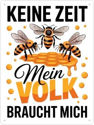 Produktbild von Honigbienen Metallschild XXL in 28x38 cm für Imker - Keine Zeit