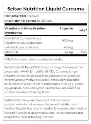 Produktbild von Scitec Liquid Curcuma 30 Kapseln