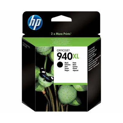 The image shows the packaging of an HP OfficeJet 940XL black ink cartridge.
