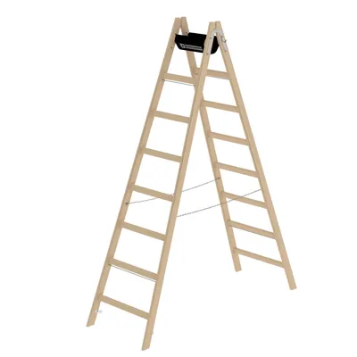 Produktbild von MUNK Günzburger Steigtechnik Sprossen-Stehleiter Holz 2x8 Sprossen
