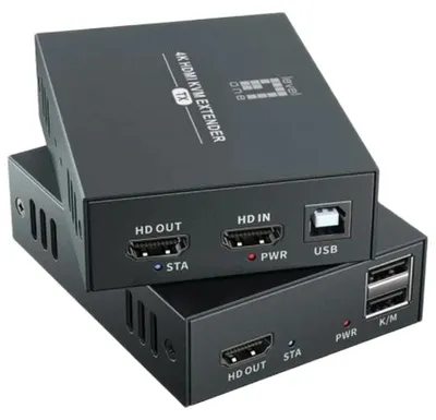 Obrázek produktu pro LevelOne HVE-8111, 3840 x 2160 px, AV vysílač a přijímač, 100 m, Kabel, Černá, HDCP