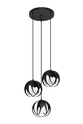 Zdjęcie produktu dla Lampa wisząca TULOS czarna 3xE27x15W metal wym:117x30x30cm IP20 Sollux Lighting