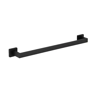 Productafbeelding van TOJ Handdoekhouder zwart, 60 cm – RVS handdoekstang voor badkamer en toilet – Wandmontage met schroeven – Inclusief montageset