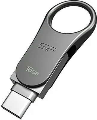 Obrázek produktu pro Silicon Power Mobile C80, 16 GB, USB Type-A / USB Type-C, 3.2 Gen 1 (3.1 Gen 1), Bez krytky, 8 g, Titanová