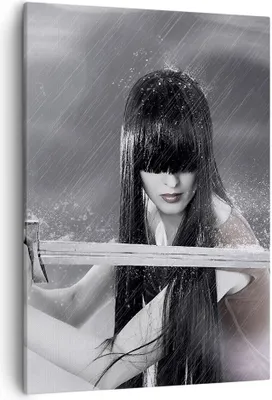 Produktbild von Bild auf Leinwand - Leinwandbild - Einteilig - Frau Aggression Schwert - 50x70cm - Wand Bild - Wanddeko - Wandbilder - Leinwanddruck - Wanddekoration - Leinwand bilder - Wandbild - PA50x70-2261