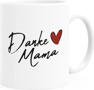 Produktbild von Kaffee-Tasse Herz Danke Mama Dankeschön-Geschenk für Mama zum Muttertag oder einfach so SpecialMe® weiß Keramik-Tasse