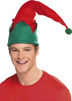 Produktbild von Elfen-Weihnachtsmütze für Erwachsene grün-rot