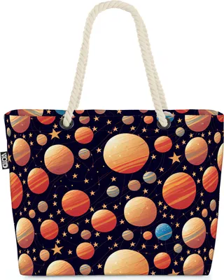 Produktbild von VOID Planeten Sterne Weltall Strandtasche Shopper 58x38x16cm 23L XXL Einkaufstasche Tasche Reisetasche Beach Bag