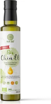 Produktbild von NurBio® Chia Öl 250 ml - nativ kaltgepresst nussig mild, Omega-3-Fettsäuren