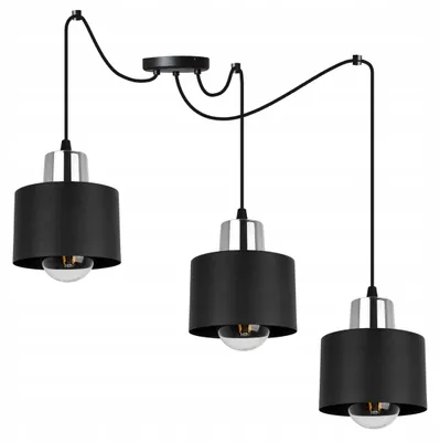 Produktbild von LED Pendelleuchte Schwarz modern mit Lampenschirm – Hängelampe / Deckenleuchte für Wohnzimmer und Esszimmer
