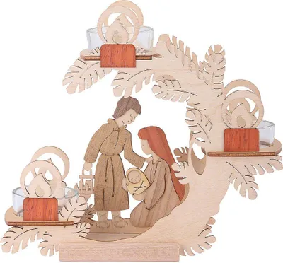 Produktbild von Teelichtkranz Christi Geburt (15cm) von Drechslerei Kuhnert