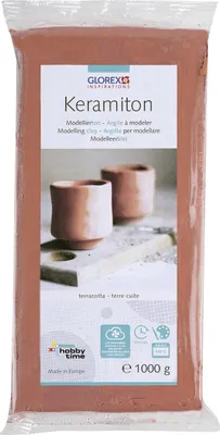 Produktbild von Keramiton Modelliermasse gebrauchsfertig lufthärtend und ofenhärtend geruchslosigkeit terracotta 1 kg
