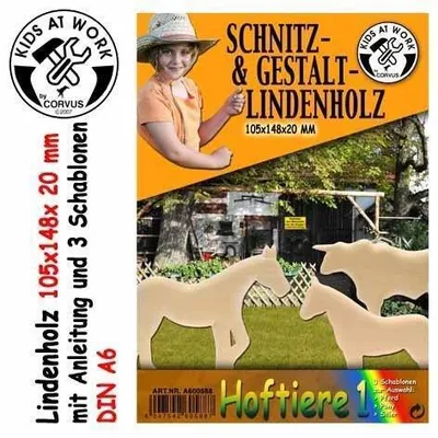 Produktbild von Schnitzholz Hoftiere 1, klein