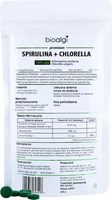 Produktbild von Natürliche Bioalgen Spirulina + Chlorella - Vitalität 400 Tabletten
