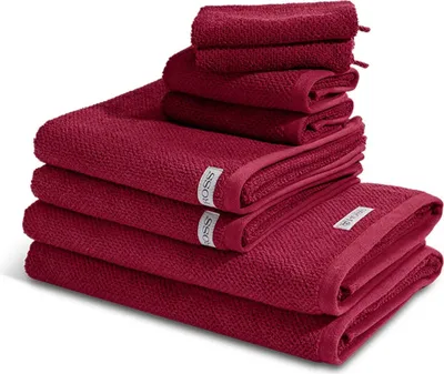 Produktbild von Ross Selection 2 X Wasch- 2 X Gäste- 2 X Dusch- 2 X Handtuch im Set Frottee aus Bio Baumwolle 540 g/m², Weich saugstark und schnell trocknend, Gewebte Bordüre in vielen Farben