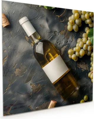Produktbild von Küchenrückwand Spritzschutz Glas mit Motiv Weintrauben mit Wein 40 x 40 cm