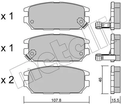 Produktbild von METELLI 22-0483-0 Bremsbeläge Satz Hinten Bremsklötze für MITSUBISHI SPACE WAGON (N9W, N8W) Galant VII Limousine (E50) Galant VII Schrägheck