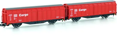 Produktbild von Hobbytrain H24651 Spur N 2er Set Schiebewandwagen Hbbillns DB Cargo, Ep.V