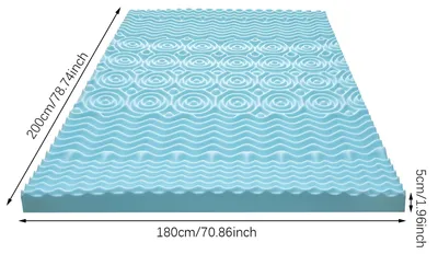 Obrázok produktu pre Matracový topper z pamäťovej peny – 180 x 200 x 5 cm – priedušný, chladivý, odľahčuje tlak
