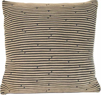 Produktbild von nielsen HOME Kissen Lorin gestrickt,50x50 cm,Sand/Antik Grau,100% Baumwolle,Strick,® Standard 100,mit Füllkissen